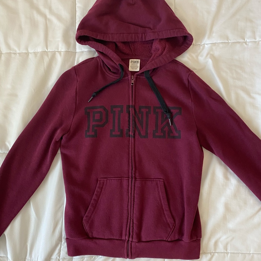 Pink Everyday Lounge Maroon Zip-Up Jacket